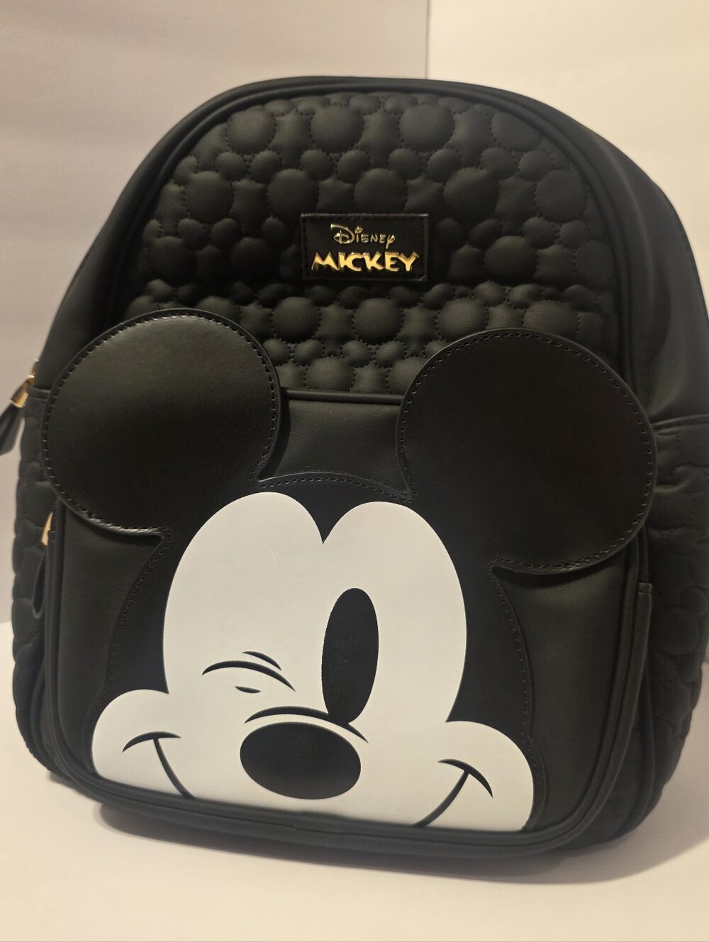 Disney Mickey Mouse Primark Mini Backpack Black Bubble Quilted NWT Faux Leather